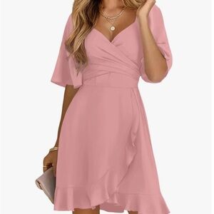 V neck wrap dress